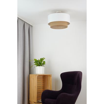 Duolla - Pinnale kinnitatav lühter  BOHO 1xE27/15W/230V d. 45 cm valge/pruun
