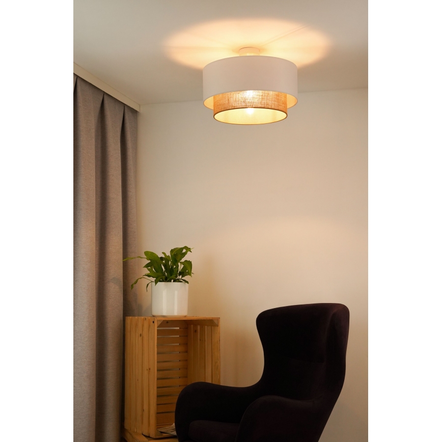 Duolla - Pinnale kinnitatav lühter  BOHO 1xE27/15W/230V d. 45 cm valge/pruun