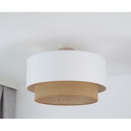 Duolla - Pinnale kinnitatav lühter  BOHO 1xE27/15W/230V d. 45 cm valge/pruun