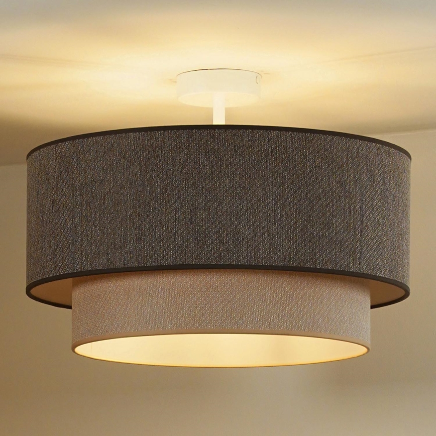 Duolla - Pinnale kinnitatav lühter BOHO ECO RECYCLING 1xE27/15W/230V d. 45 cm pruun/kreemikas