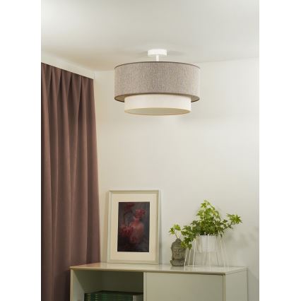 Duolla - Pinnale kinnitatav lühter BOHO ECO RECYCLING 1xE27/15W/230V d. 45 cm pruun/kreemikas