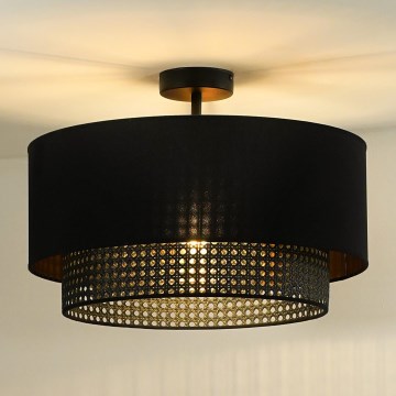 Duolla - Pinnale kinnitatav lühter BOHO RATTAN 1xE27/15W/230V d. 45 cm must