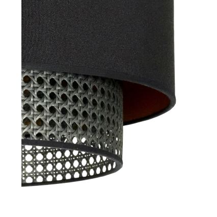 Duolla - Pinnale kinnitatav lühter BOHO RATTAN 1xE27/15W/230V d. 45 cm must