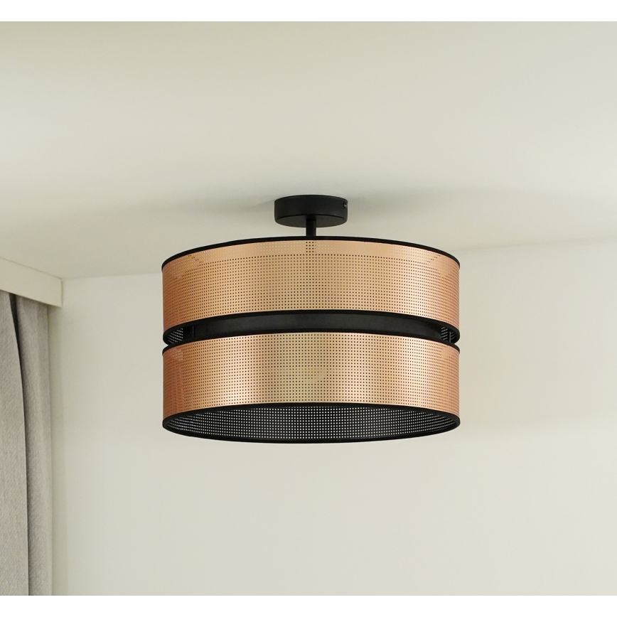 Duolla - Pinnale kinnitatav lühter COPPER SHINY 1xE27/15W/230V d. 40 cm vask/must