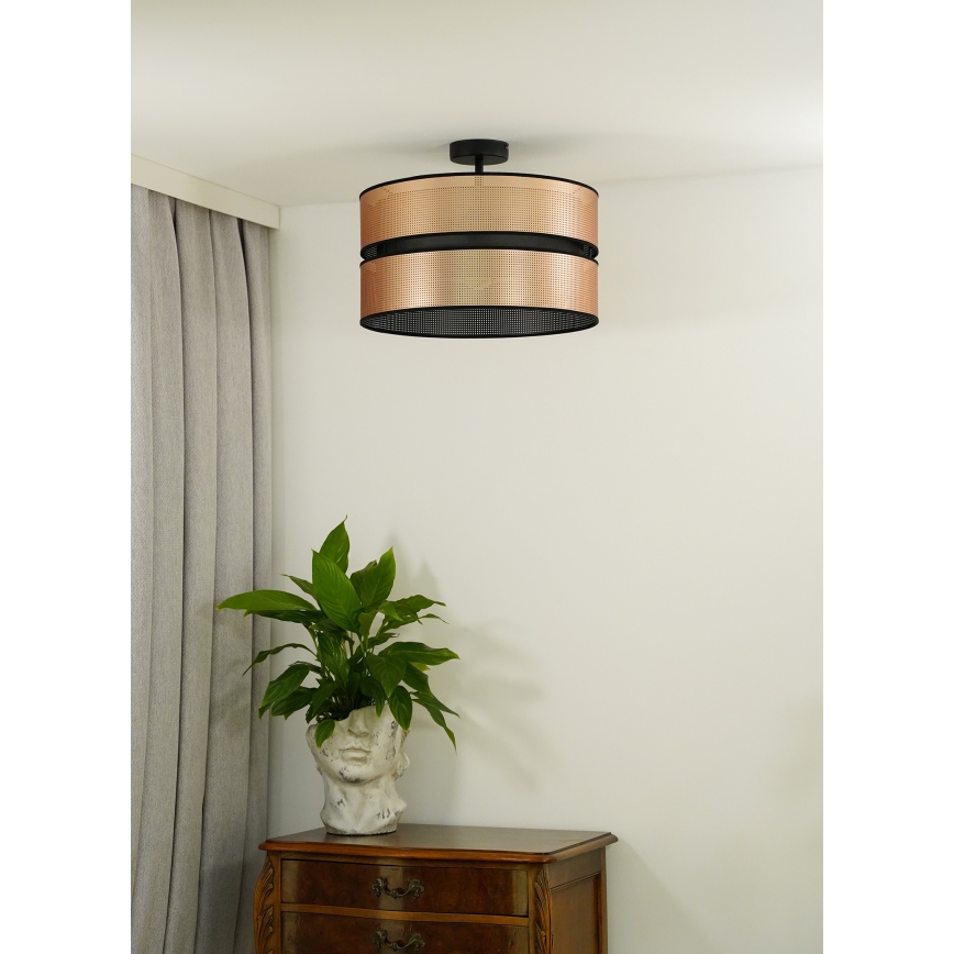 Duolla - Pinnale kinnitatav lühter COPPER SHINY 1xE27/15W/230V d. 40 cm vask/must
