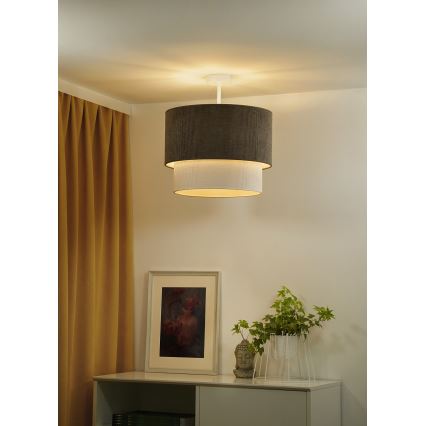Duolla - Pinnale kinnitatav lühter CORDUROY 1xE27/15W/230V d. 40 cm pruun/kreemikas