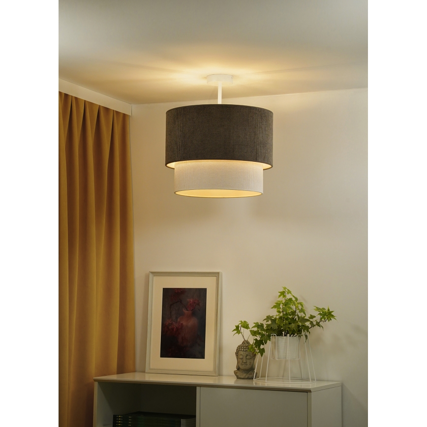 Duolla - Pinnale kinnitatav lühter CORDUROY 1xE27/15W/230V d. 40 cm pruun/kreemikas