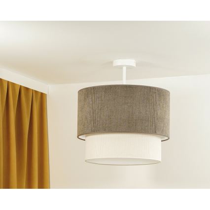 Duolla - Pinnale kinnitatav lühter CORDUROY 1xE27/15W/230V d. 40 cm pruun/kreemikas