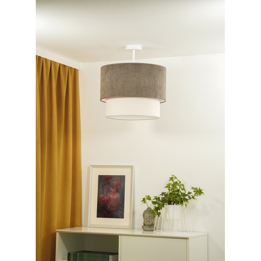 Duolla - Pinnale kinnitatav lühter CORDUROY 1xE27/15W/230V d. 40 cm pruun/kreemikas