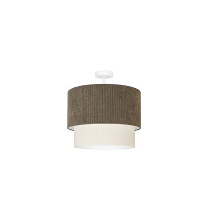 Duolla - Pinnale kinnitatav lühter CORDUROY 1xE27/15W/230V d. 40 cm pruun/kreemikas