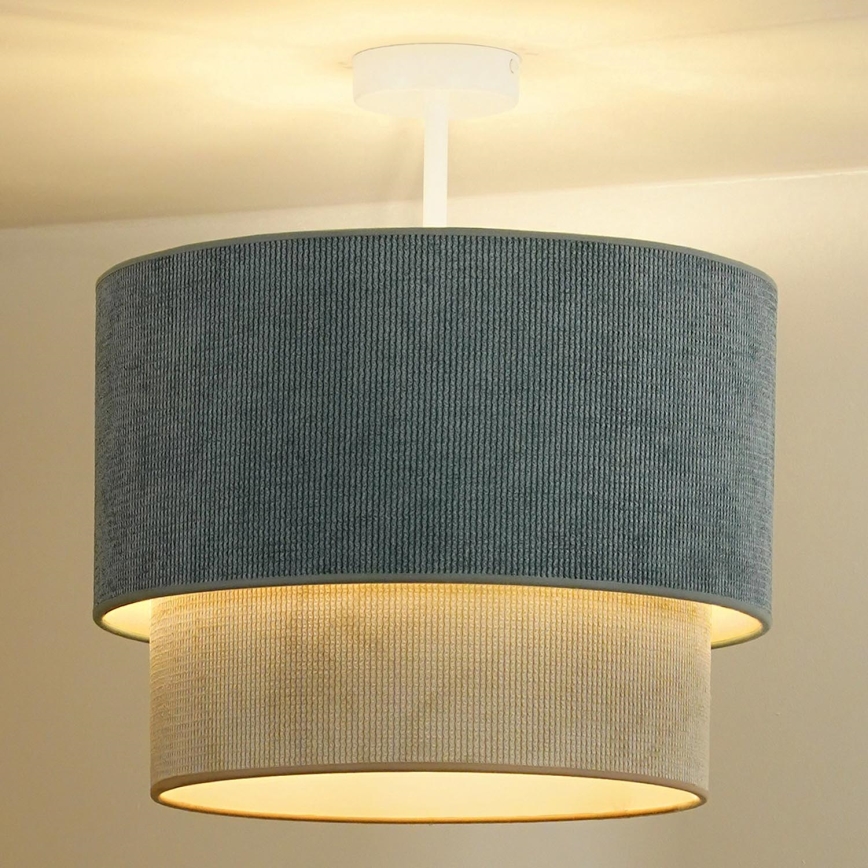 Duolla - Pinnale kinnitatav lühter CORDUROY 1xE27/15W/230V d. 40 cm sinine/beež