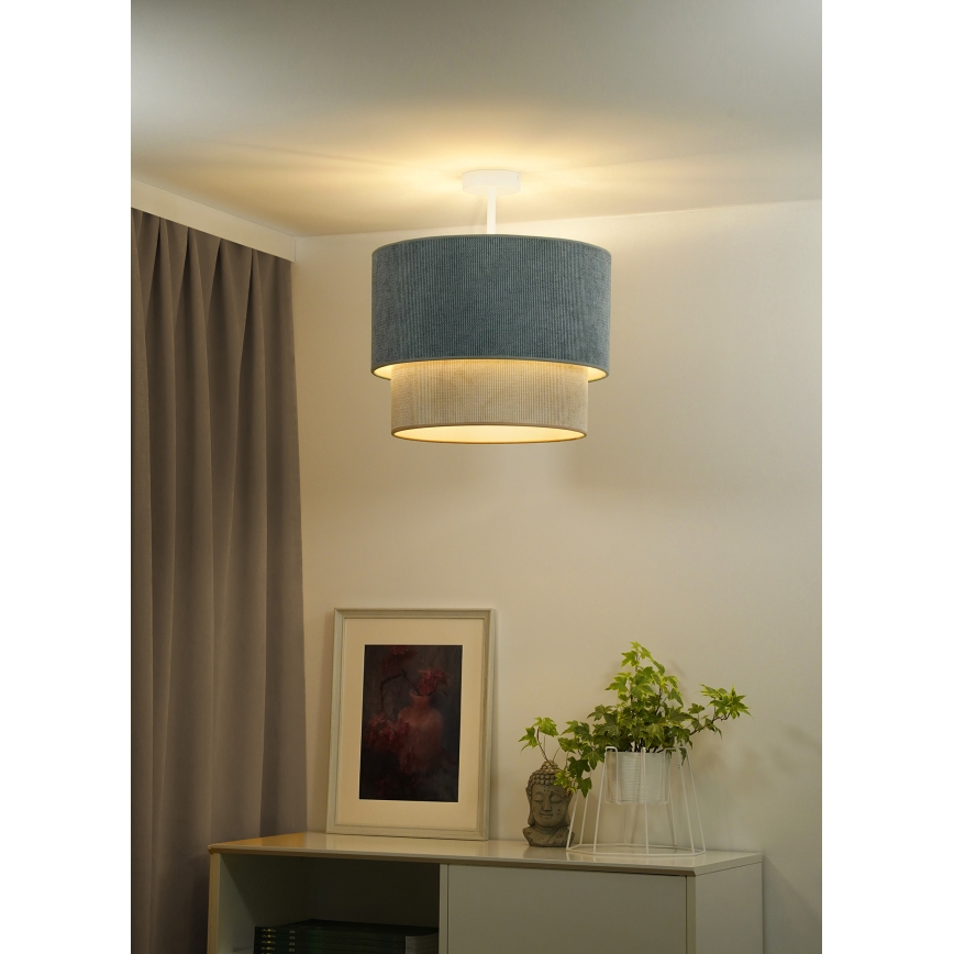 Duolla - Pinnale kinnitatav lühter CORDUROY 1xE27/15W/230V d. 40 cm sinine/beež