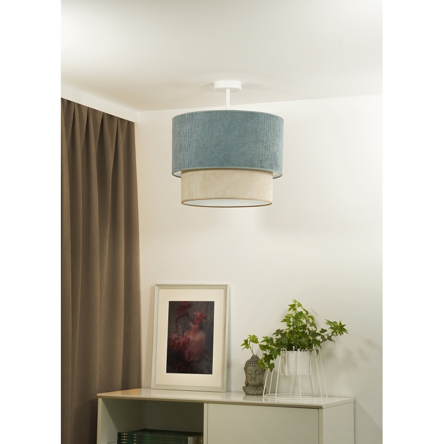 Duolla - Pinnale kinnitatav lühter CORDUROY 1xE27/15W/230V d. 40 cm sinine/beež