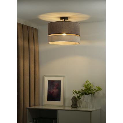 Duolla - Pinnale kinnitatav lühter DOUBLE 1xE27/15W/230V d. 40 cm pruun/hall