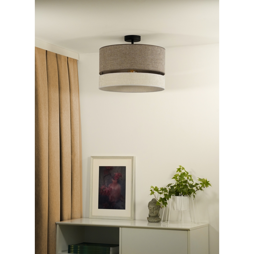 Duolla - Pinnale kinnitatav lühter DOUBLE 1xE27/15W/230V d. 40 cm pruun/hall