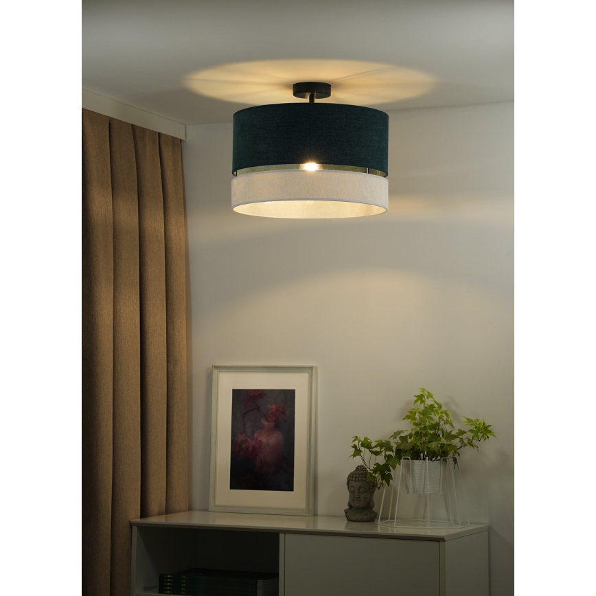 Duolla - Pinnale kinnitatav lühter DOUBLE 1xE27/15W/230V d. 40 cm roheline/hall