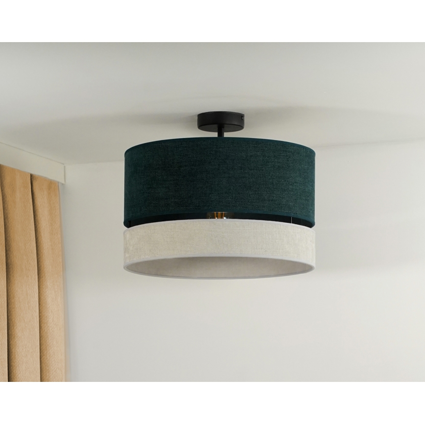 Duolla - Pinnale kinnitatav lühter DOUBLE 1xE27/15W/230V d. 40 cm roheline/hall