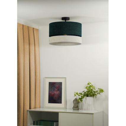 Duolla - Pinnale kinnitatav lühter DOUBLE 1xE27/15W/230V d. 40 cm roheline/hall
