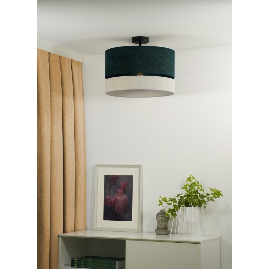 Duolla - Pinnale kinnitatav lühter DOUBLE 1xE27/15W/230V d. 40 cm roheline/hall