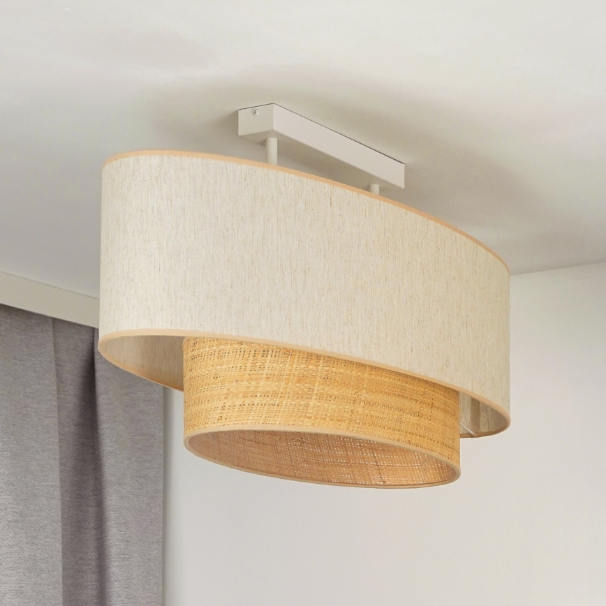 Duolla - Pinnale kinnitatav lühter DOUBLE OVAL NATURE 2xE27/15W/230V kreemikas/beež