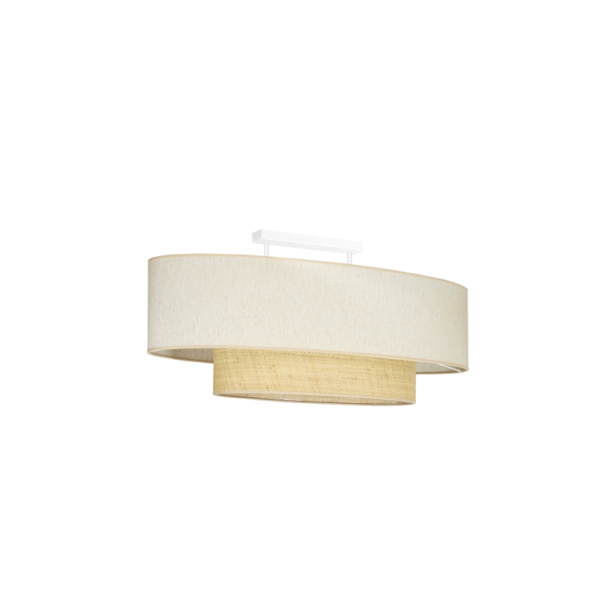 Duolla - Pinnale kinnitatav lühter DOUBLE OVAL NATURE 2xE27/15W/230V kreemikas/beež