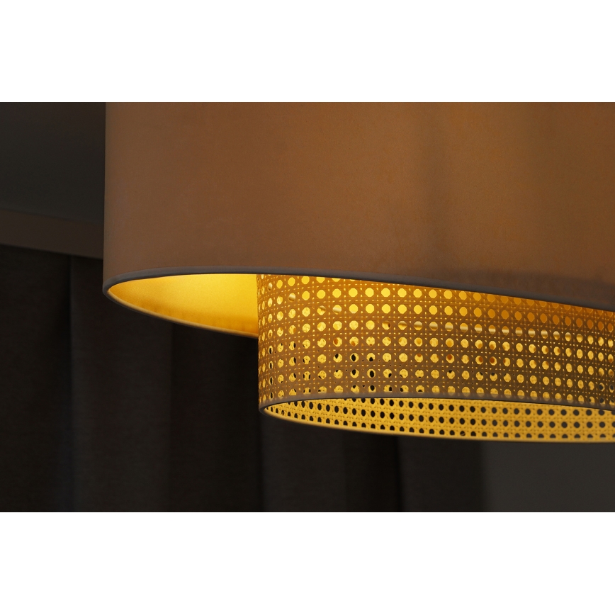 Duolla - Pinnale kinnitatav lühter DOUBLE OVAL RATTAN 2xE27/15W/230V kreemikas/rotang