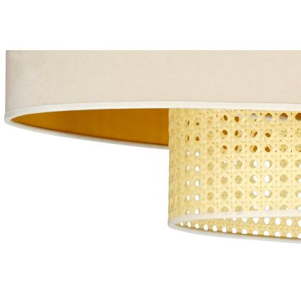 Duolla - Pinnale kinnitatav lühter DOUBLE OVAL RATTAN 2xE27/15W/230V kreemikas/rotang