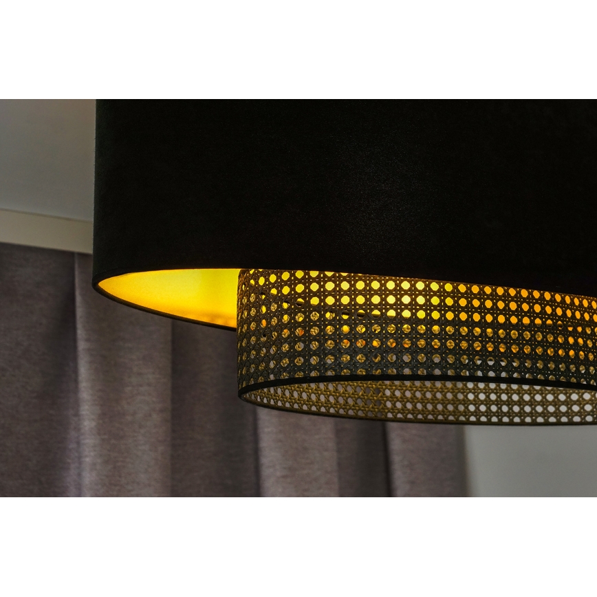 Duolla - Pinnale kinnitatav lühter DOUBLE OVAL RATTAN 2xE27/15W/230V must/rotang