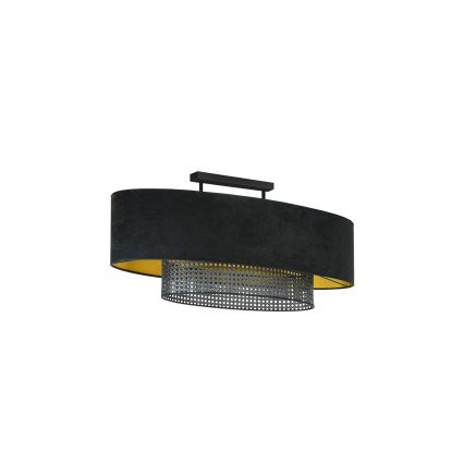 Duolla - Pinnale kinnitatav lühter DOUBLE OVAL RATTAN 2xE27/15W/230V must/rotang