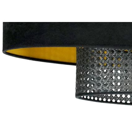 Duolla - Pinnale kinnitatav lühter DOUBLE OVAL RATTAN 2xE27/15W/230V must/rotang