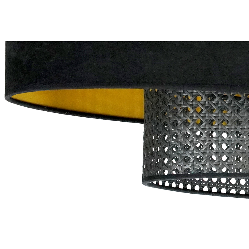 Duolla - Pinnale kinnitatav lühter DOUBLE OVAL RATTAN 2xE27/15W/230V must/rotang