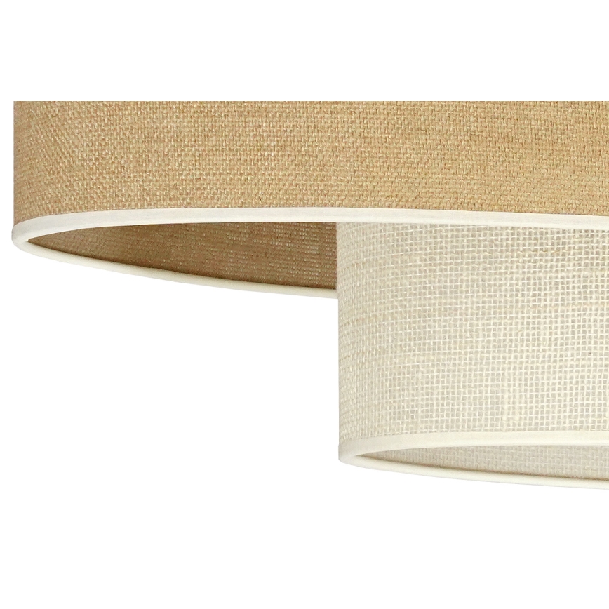 Duolla - Pinnale kinnitatav lühter DOUBLE OVAL YUTE 2xE27/15W/230V pruun/kreemikas