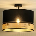 Duolla - Pinnale kinnitatav lühter DOUBLE RATTAN 1xE27/15W/230V d. 40 cm must/beež