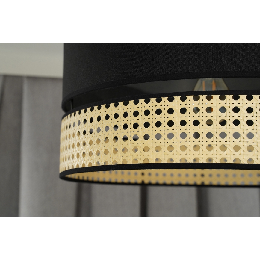 Duolla - Pinnale kinnitatav lühter DOUBLE RATTAN 1xE27/15W/230V d. 40 cm must/beež
