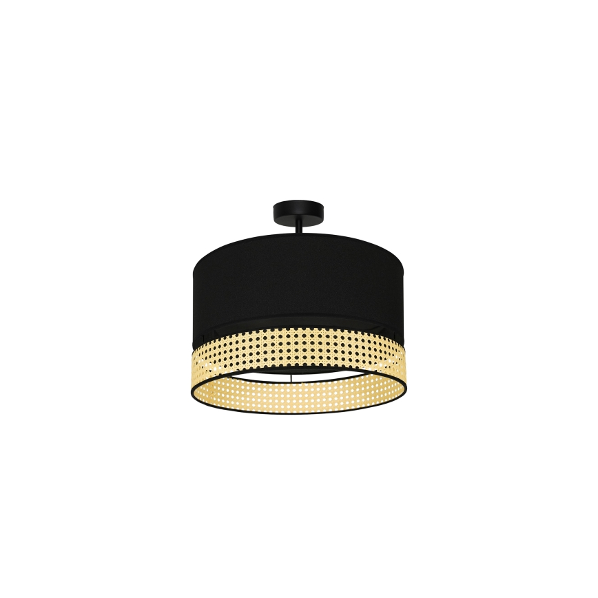 Duolla - Pinnale kinnitatav lühter DOUBLE RATTAN 1xE27/15W/230V d. 40 cm must/beež