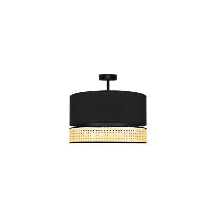 Duolla - Pinnale kinnitatav lühter DOUBLE RATTAN 1xE27/15W/230V d. 40 cm must/beež
