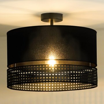 Duolla - Pinnale kinnitatav lühter DOUBLE RATTAN 1xE27/15W/230V d. 40 cm must