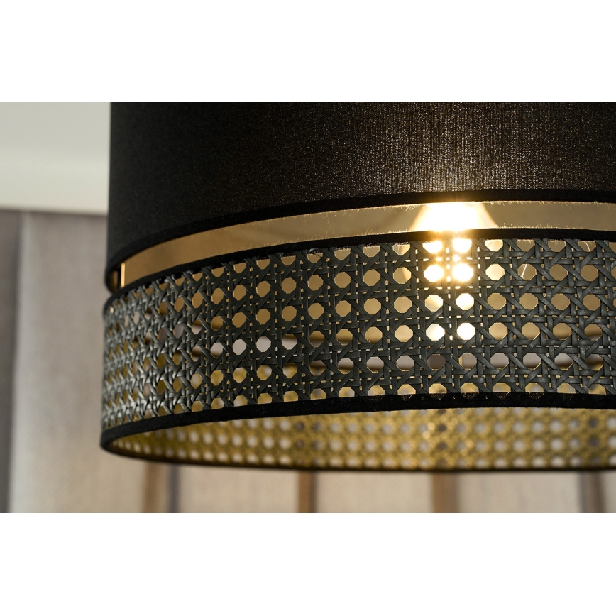 Duolla - Pinnale kinnitatav lühter DOUBLE RATTAN 1xE27/15W/230V d. 40 cm must
