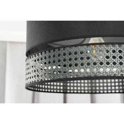 Duolla - Pinnale kinnitatav lühter DOUBLE RATTAN 1xE27/15W/230V d. 40 cm must