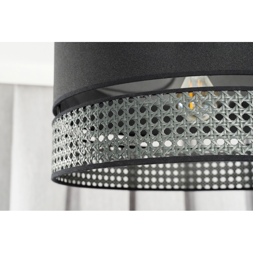 Duolla - Pinnale kinnitatav lühter DOUBLE RATTAN 1xE27/15W/230V d. 40 cm must
