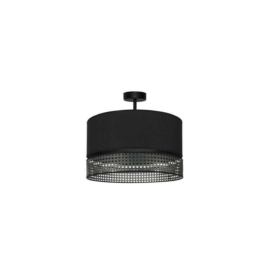 Duolla - Pinnale kinnitatav lühter DOUBLE RATTAN 1xE27/15W/230V d. 40 cm must