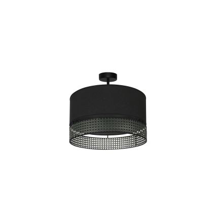Duolla - Pinnale kinnitatav lühter DOUBLE RATTAN 1xE27/15W/230V d. 40 cm must