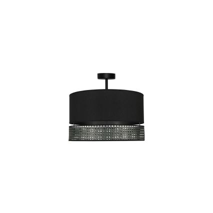 Duolla - Pinnale kinnitatav lühter DOUBLE RATTAN 1xE27/15W/230V d. 40 cm must