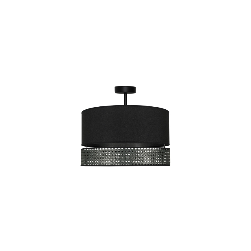 Duolla - Pinnale kinnitatav lühter DOUBLE RATTAN 1xE27/15W/230V d. 40 cm must