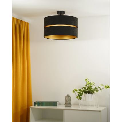 Duolla - Pinnale kinnitatav lühter DUO 1xE27/15W/230V d. 40 cm must/kuldne