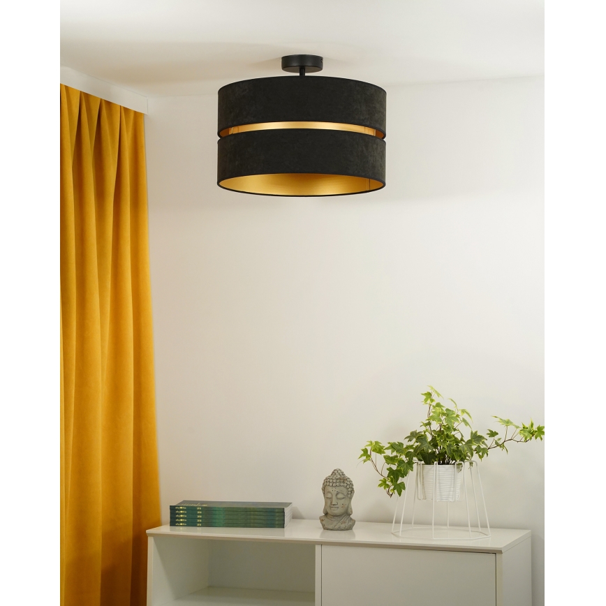 Duolla - Pinnale kinnitatav lühter DUO 1xE27/15W/230V d. 40 cm must/kuldne