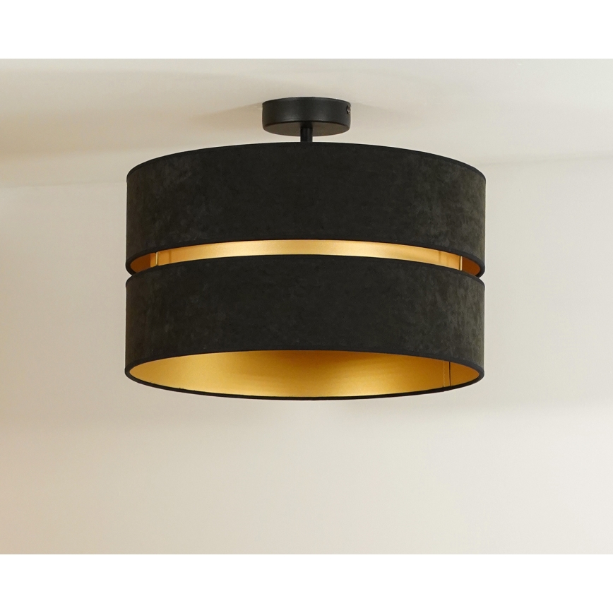 Duolla - Pinnale kinnitatav lühter DUO 1xE27/15W/230V d. 40 cm must/kuldne