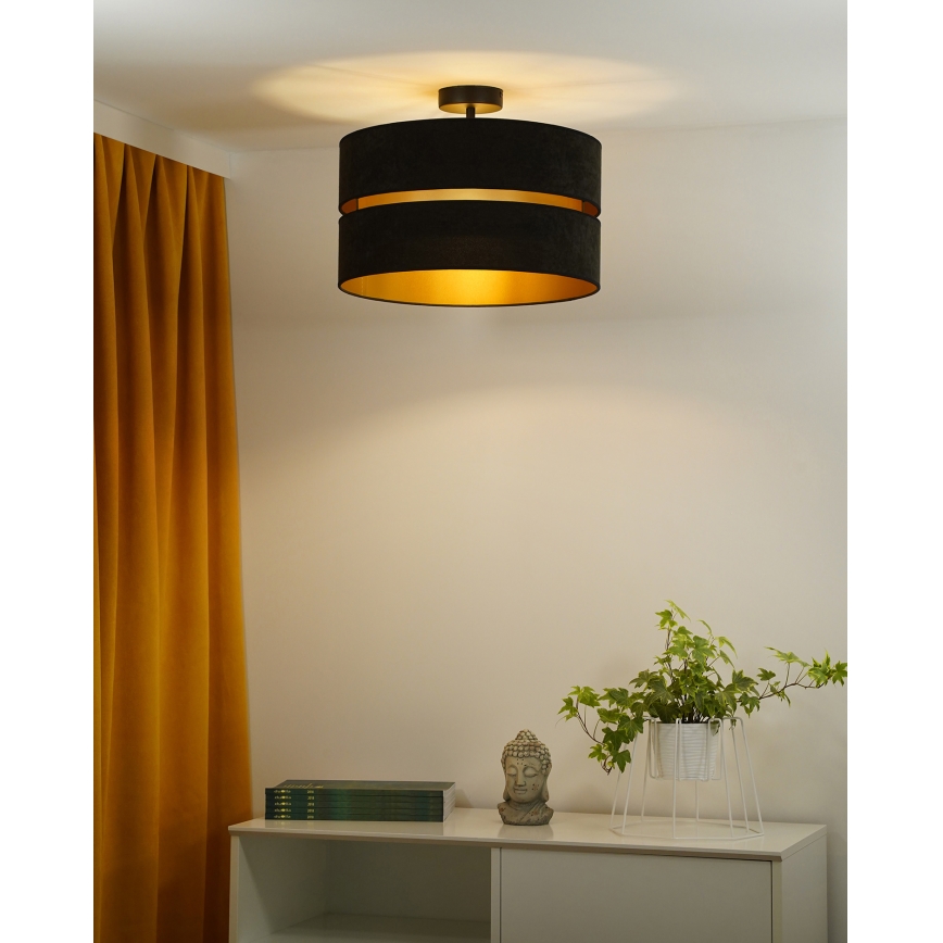 Duolla - Pinnale kinnitatav lühter DUO 1xE27/15W/230V d. 40 cm must/kuldne