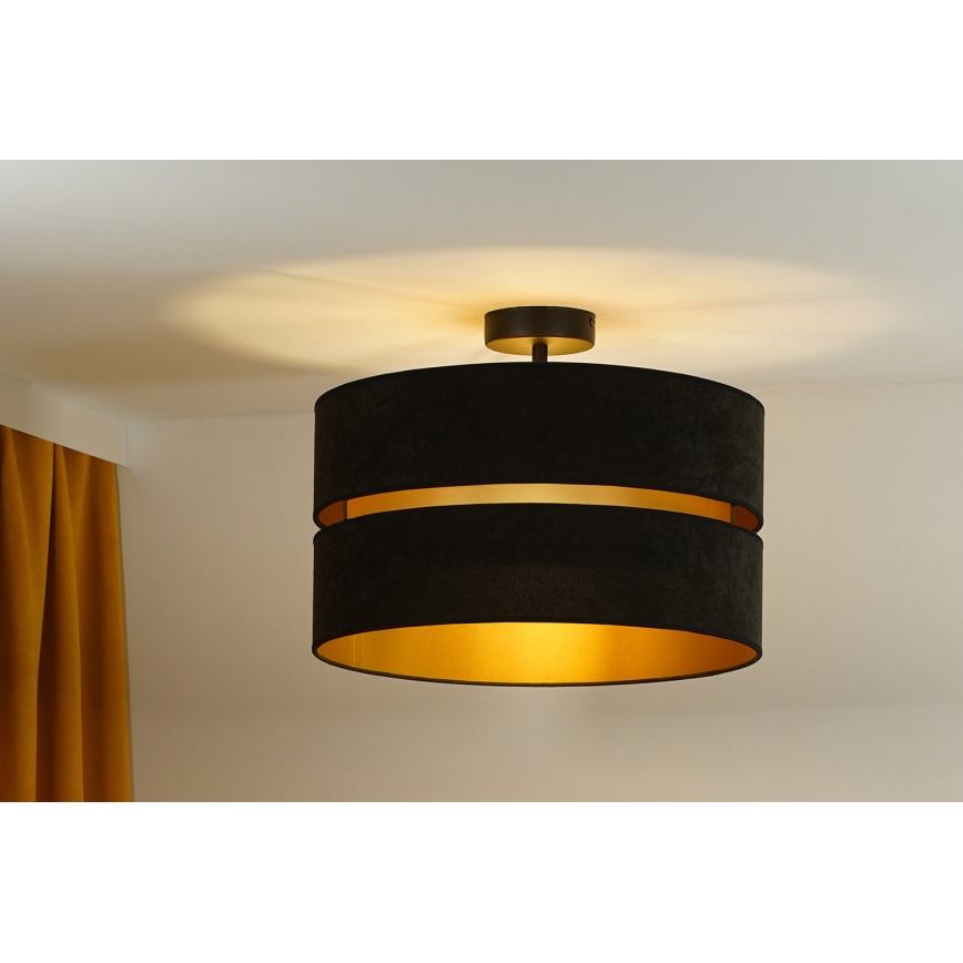 Duolla - Pinnale kinnitatav lühter DUO 1xE27/15W/230V d. 40 cm must/kuldne