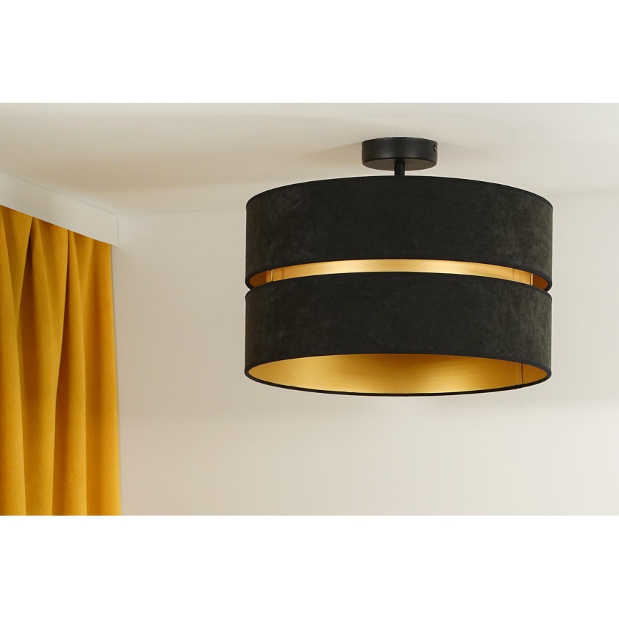 Duolla - Pinnale kinnitatav lühter DUO 1xE27/15W/230V d. 40 cm must/kuldne